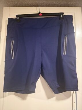 RAG Athletic Zip-Pocket Shorts in Navy Blue size 3X 5:5